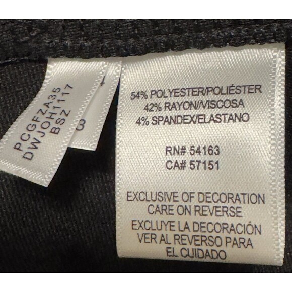 DKNY Womens Large Black Pin Stripe Pull on Ponte Pants Chino New - Picture 8 of 9